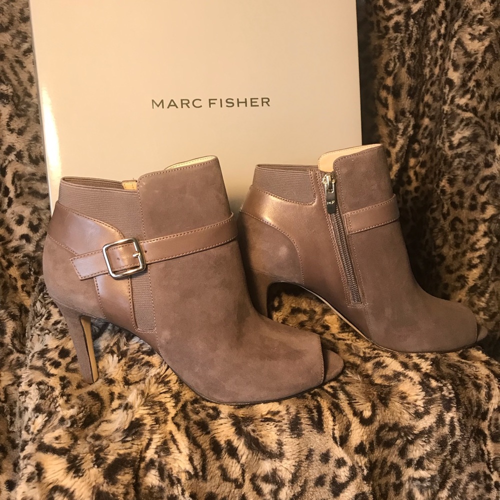 Marc Fisher, suede peep toe booties!